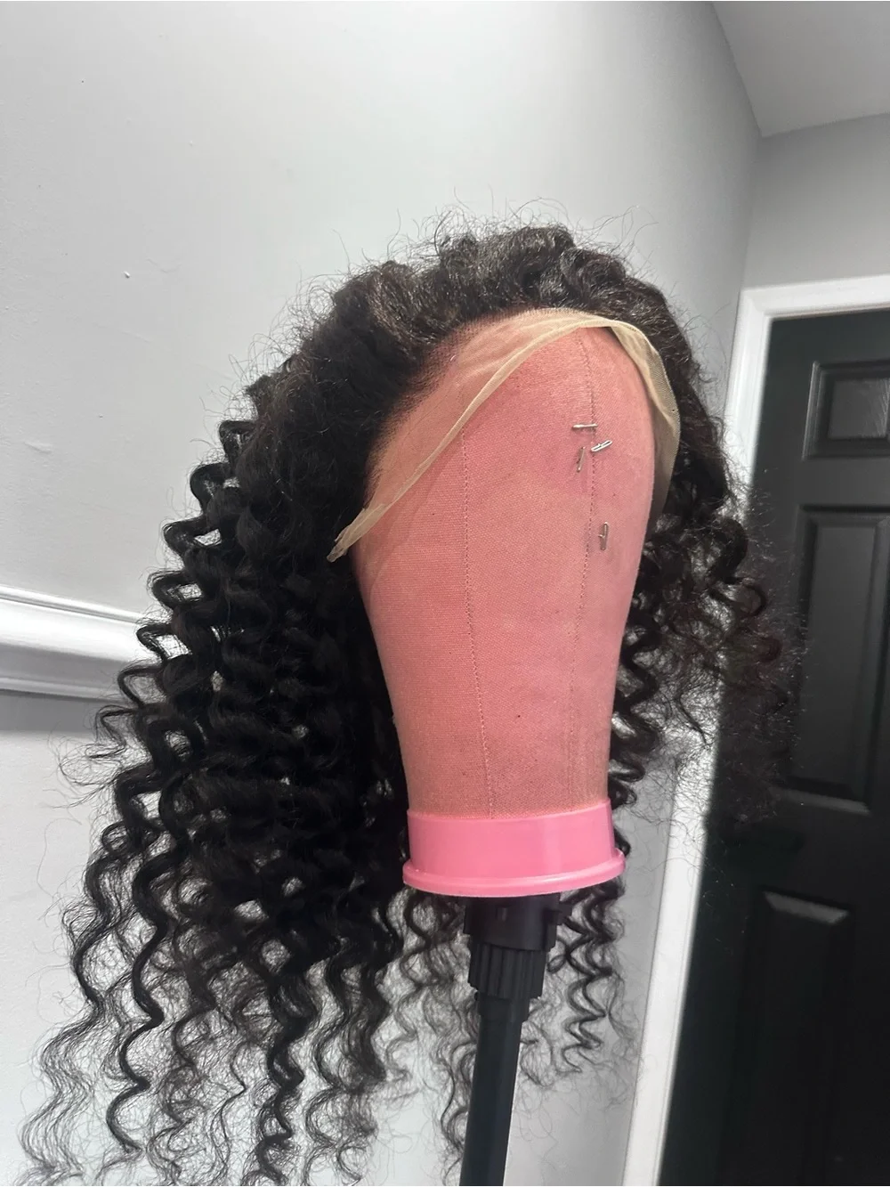 Natural Deep Wave 13by4 Lace Front Wig - Black 24 inch